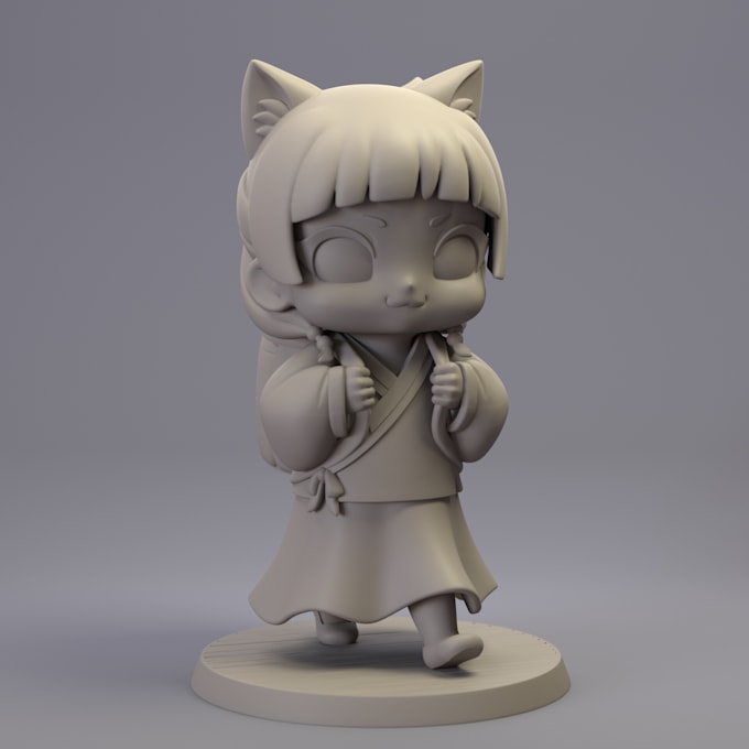 create cute anime figurine, toys, sd collectibles,3d nendoroid,kawaii mascot stl