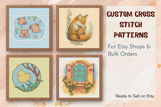 design cross stitch patterns for etsy shops or bulk orders