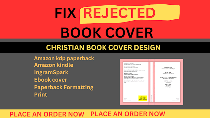 fix rejected religious christian book cover design do paperback kdp formatting
