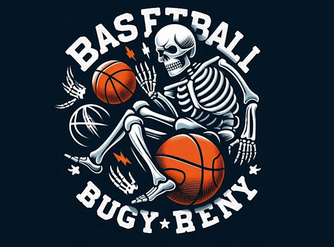 make custom skeleton basketball rugby team logo