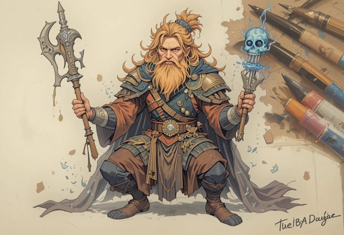Axadora Fish Draw stylized illustration of your dnd character by Axadora | Fiverr