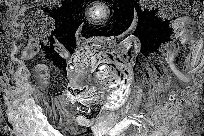 draw simple black and white illustration