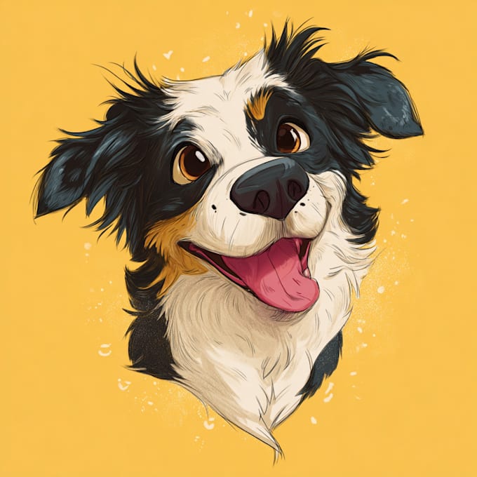 draw cute cartoon pet portrait