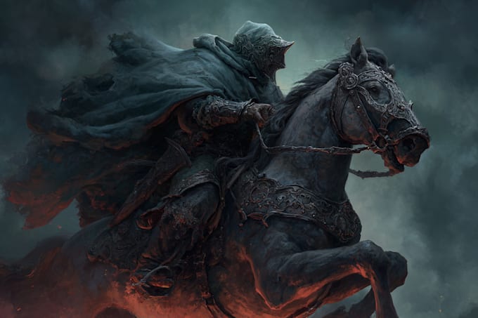 create dark art medieval detailed hand drawn illustration