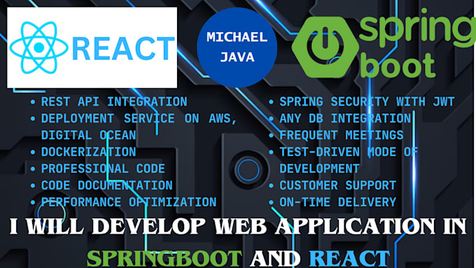 develop web application in spring boot and react