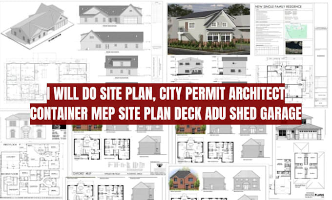 Do site plan, city permit architect container mep site plan deck adu ...