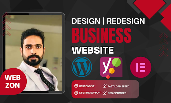 design and redesign website for small business using elementor in wordpress