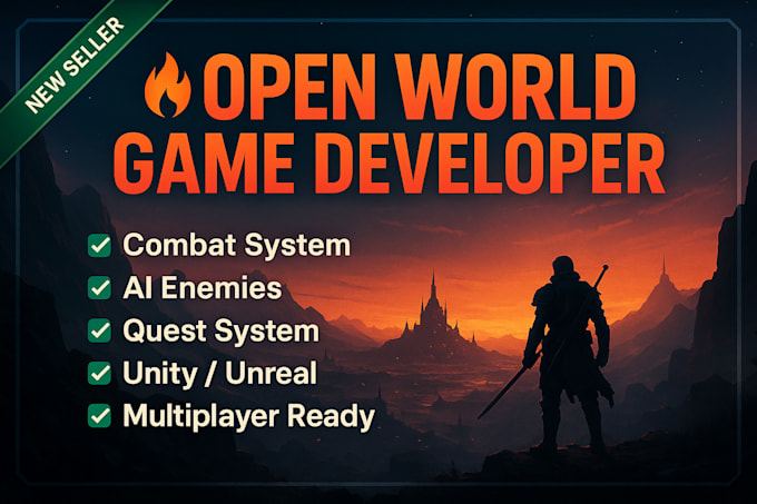 Develop a open world game in unity or unreal engine with ai or combat ...