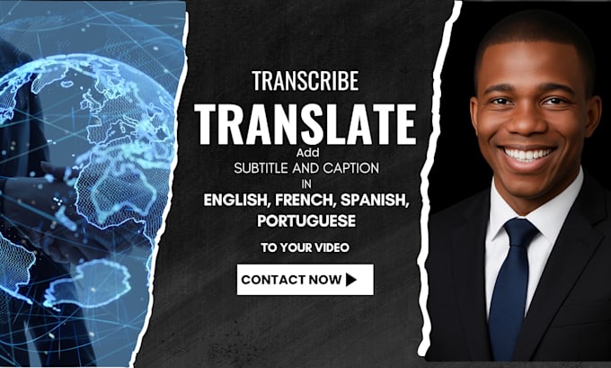 translate subtitle and caption in english, spanish, german, portuguese to video