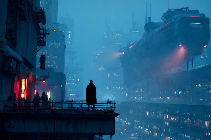 Draw a futuristic cyberpunk city art for any project by Lazaresnan | Fiverr