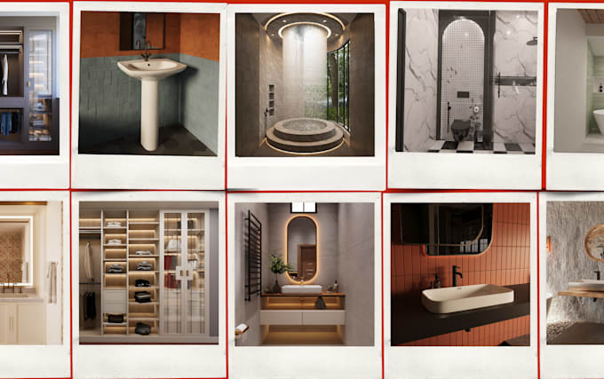 do bathroom, wardrobe, 2d and 3d design architectural modelling and rendering