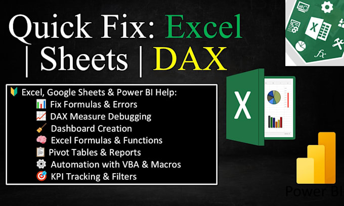 solve excel, google sheets, and dax problems in power bi