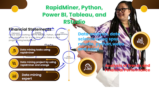 data analysis, data science using spss, rstudio, python,weka and excel
