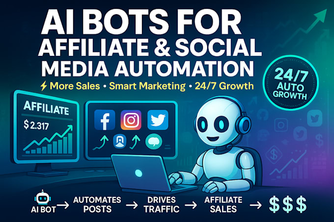 develop automation bots for affiliate marketing, social media using ai bots