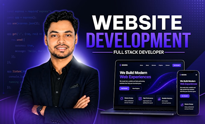do custom website development build business website as full stack developer