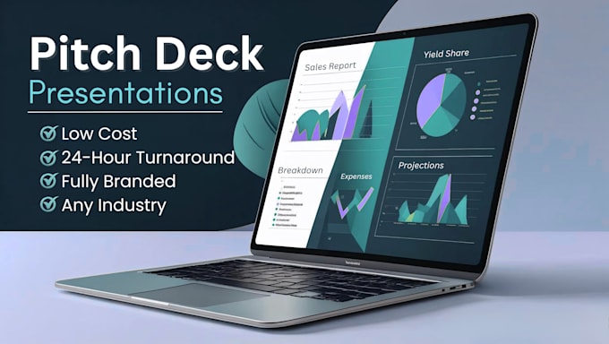 design a branded pitch deck, powerpoint presentation slides