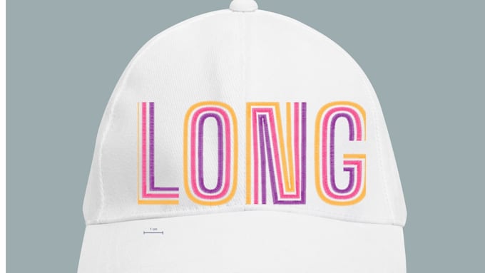 design letter logo cap or hat embroidery