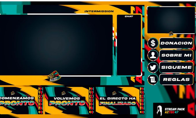 Design stream animated overlay podcast twitch kick logo banner emote ...