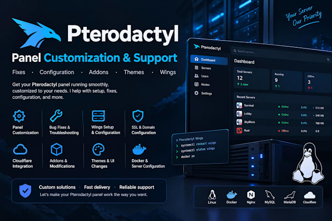 customize, fix, and configure your pterodactyl panel
