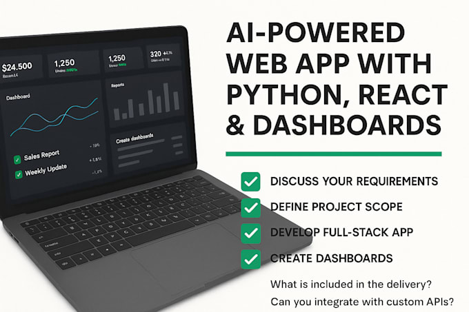 develop web apps with python, react and dashboards
