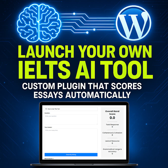 develop a custom wordpress plugin that gives ai powered ielts writing feedback