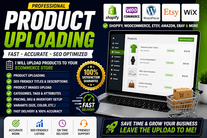 upload products to shopify woocommerce and etsy stores