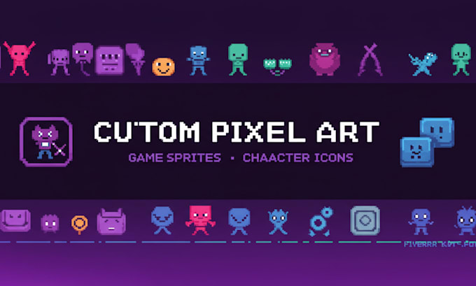 Create custom pixel art characters game sprites retro assets game asset ...