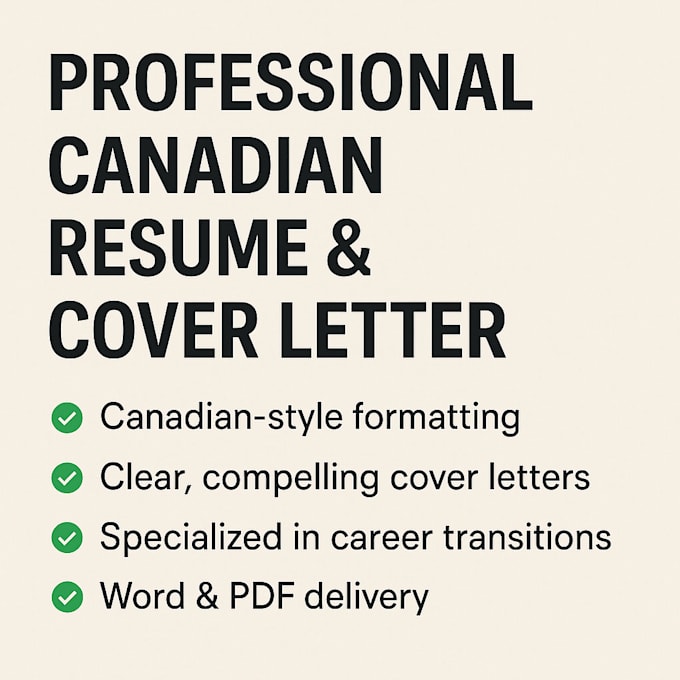 write a professional canadian resume and cover letter