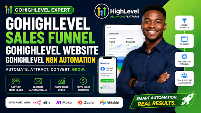 gohighlevel expert sales funnel gohighlevel website gohighlevel n8n automation