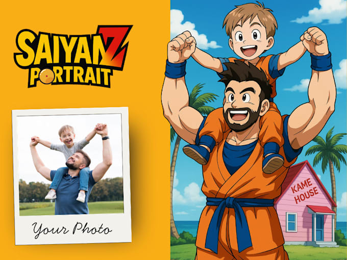 turn your photo into custom dragon ball z style illustration
