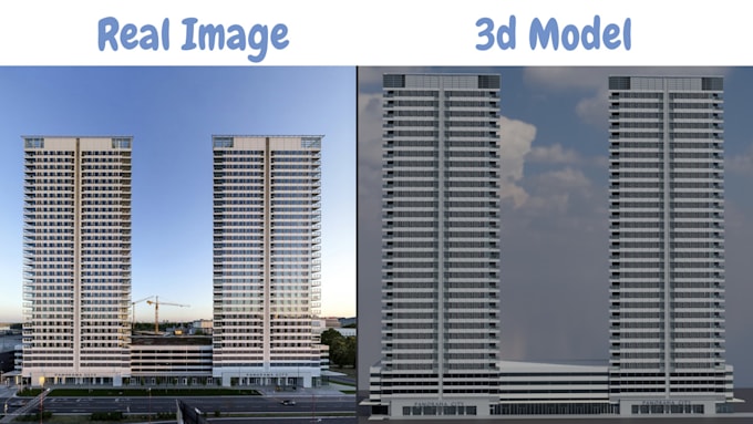 model low poly 3d buildings with textures