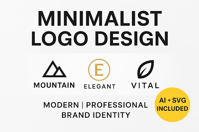 Modern minimalist logo design with full brand identity by Jony484 | Fiverr