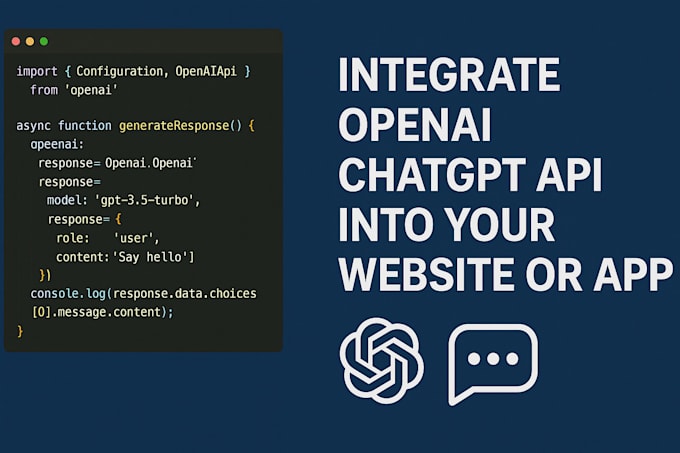 integrate openai chatgpt API into your website or app