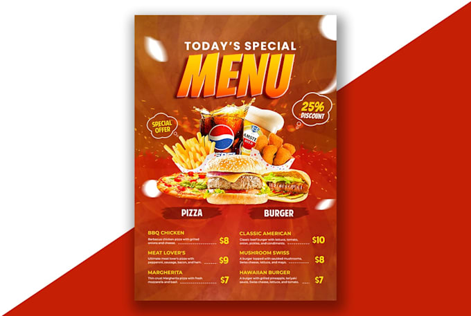 design restaurant menu and food menu