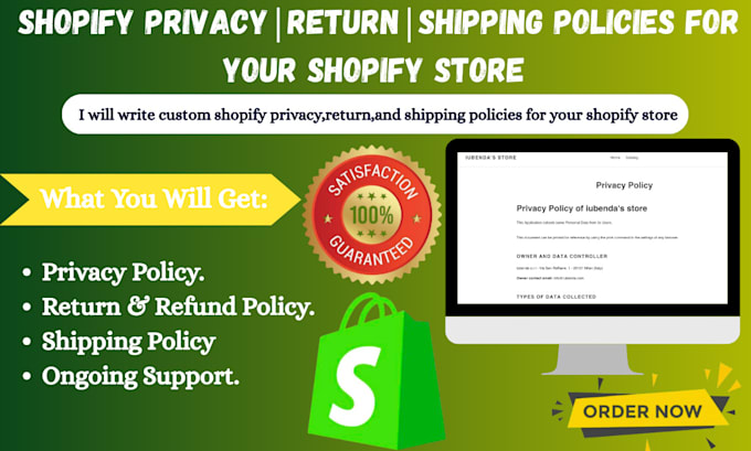 write custom shopify privacy return and shipping policies for your shopify store