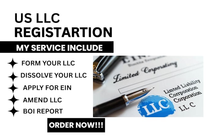 do us llc registration, dissolve llc, apply for ein, file dba, boi report