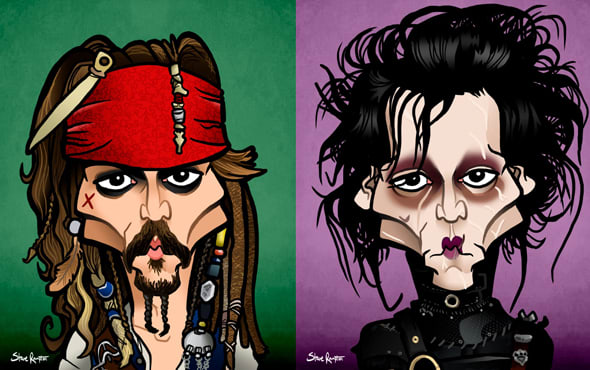 Artist Draws Famous Celebrities in Different Cartoon Styles