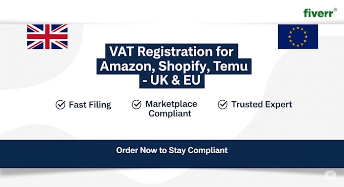 register your vat for amazon, shopify or temu in the UK or eu fast