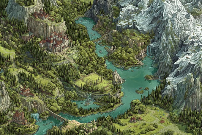 draw landscape sketch, colored site plan, custom map