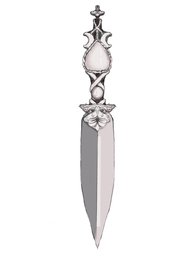 create a custom illustration of a sword or staff in my style