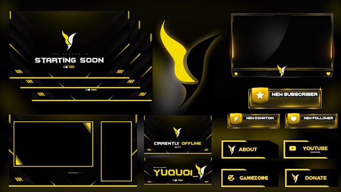 Craft pro level animated facecam and stream screens for twitch and ...