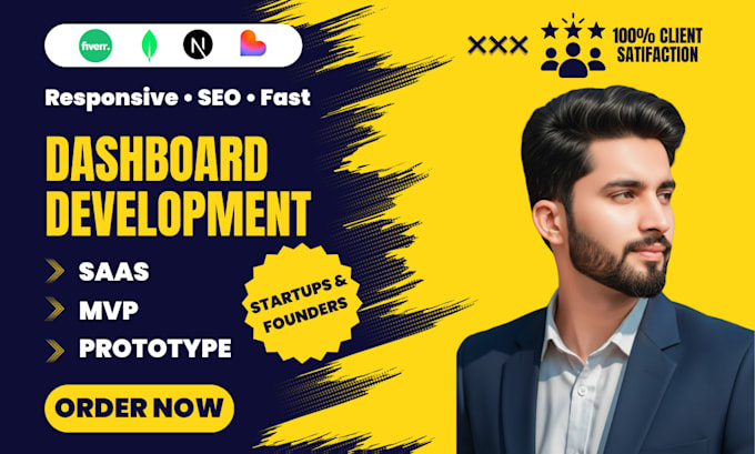 develop a custom saas web app prototype, mvp, or dashboard for your startup