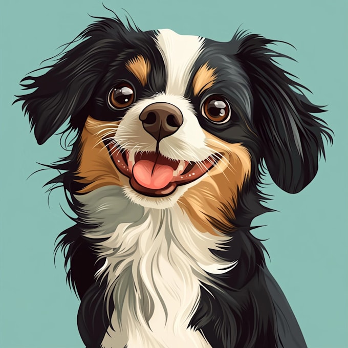 make simple pet portrait vector for embroidery