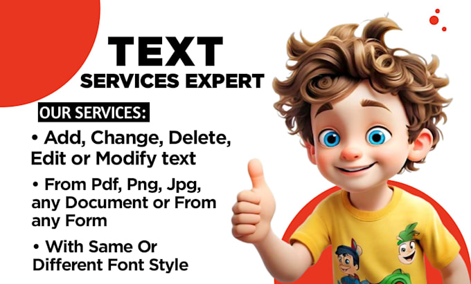 edit, change or update text in documents or forms