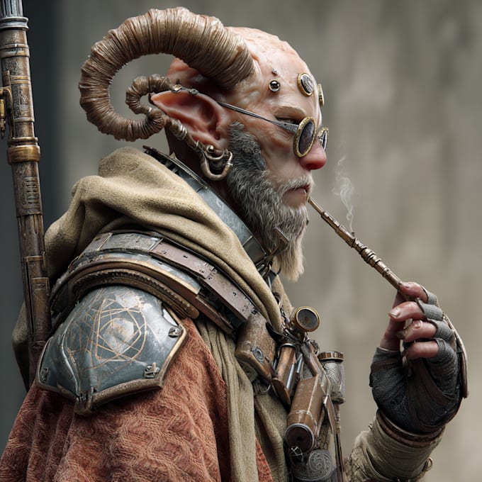 create fantasy, sci fi, character with hyperrealistic style