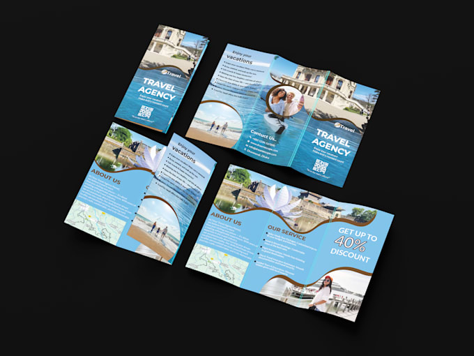 do modern professional travel trifold brochure  design