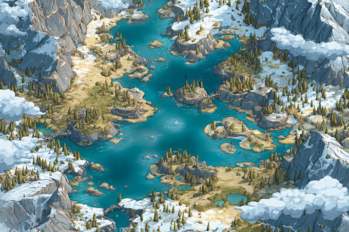 make a fantasy map illustrations for your project