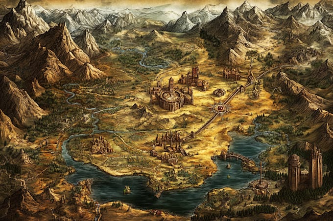 draw fantasy map illustration