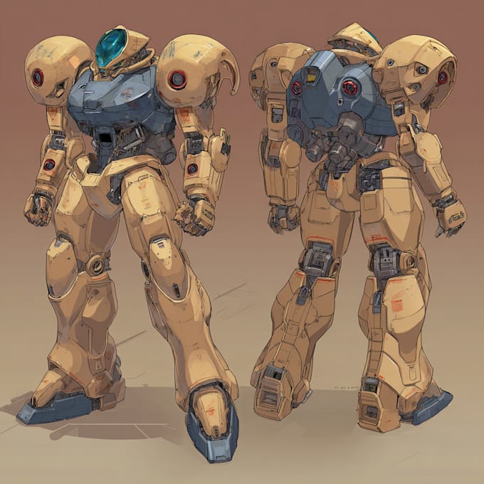 make uniqe sci fi , mecha, fantasy character design