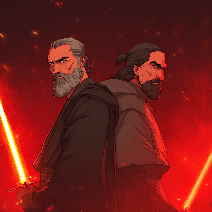 draw sci fi or cyberpunk, star wars character artwork